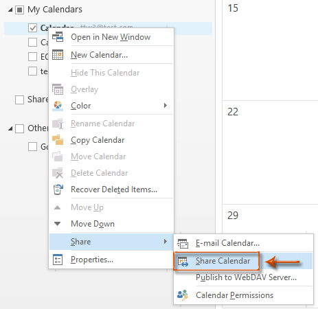 how to request calendar access in outlook