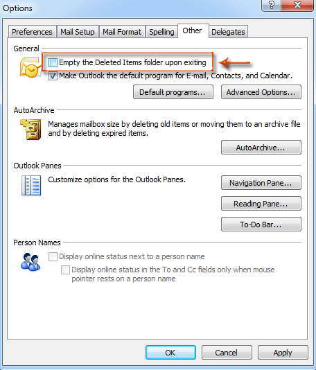 Delete All Deleted Files Outlook