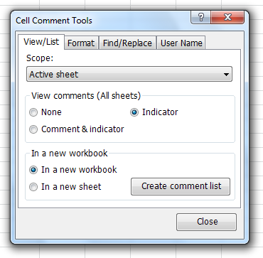 Cell Comment Tools