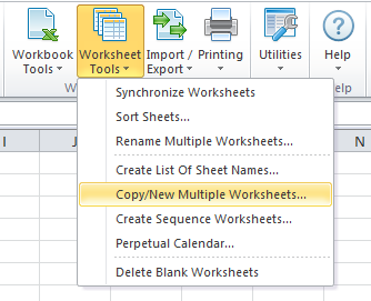 Copy/New Multiple Worksheets
