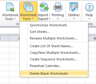 delete blank sheets Worksheets