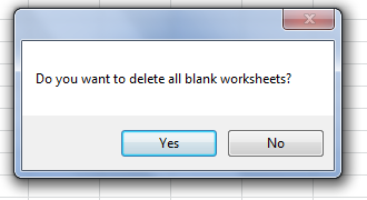 delete blank sheets window