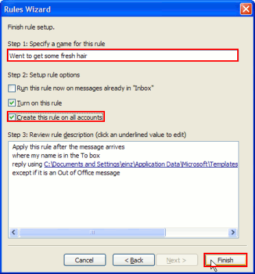 et auto reply outlook express 13