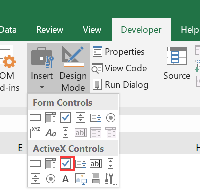 How to bold text in checkbox in Excel?
