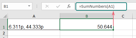 How to sum cells with text and numbers in Excel?