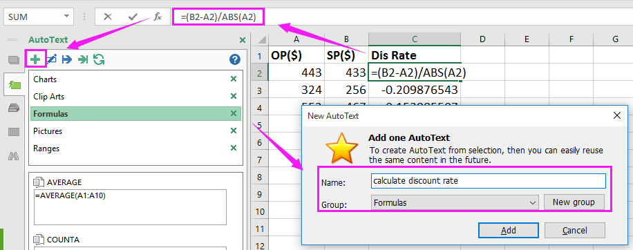 How to calculate discount rate or price in Excel?