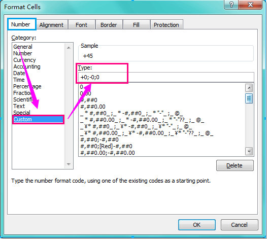How to add plus sign to multiple positive numbers in Excel?