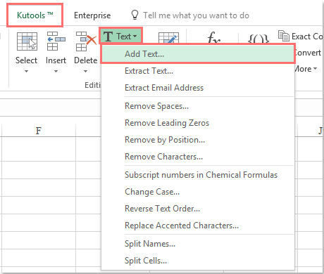 How to add text to the beginning or end of all cells in Excel?