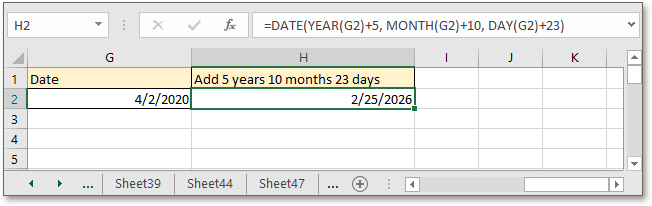 doc إضافة طرح طرح سنة محددة شهر اليوم 5
