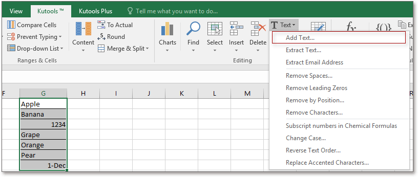 How to add quotes around numbers or text in Excel?