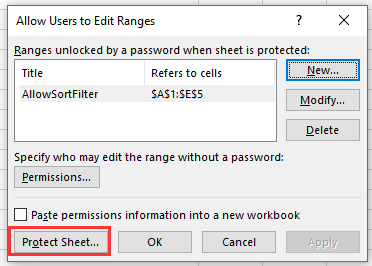 How to allow sorting and Filter locked cells in protected sheets?