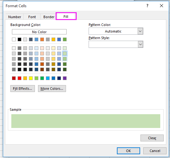 řádek 10 automatického střídání barev dokumentu