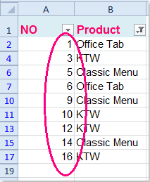 How to auto number or renumber after filter in Excel?