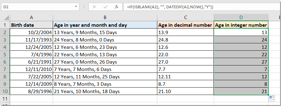 doc υπολογίστε τη γέννηση το έτος μήνα ημέρα 6