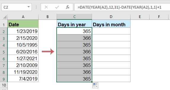 Como calcular o número de dias em um mês ou um ano no Excel?