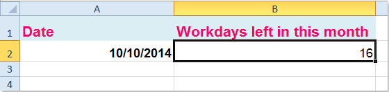 How to calculate days left in month or year in Excel?