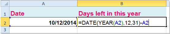 How to calculate days left in month or year in Excel?