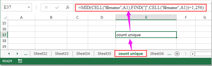 valoarea celulei doc egală cu numele filei 1