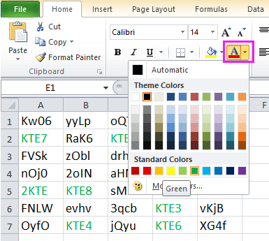 doc αλλαγή χρώματος γραμματοσειράς με βάση την τιμή κελιού 12