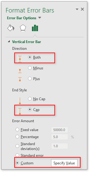 Step by step to create a column chart with percentage change in Excel