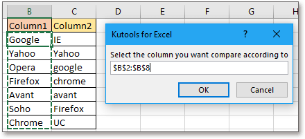 Compare two columns for matches and differences in Excel