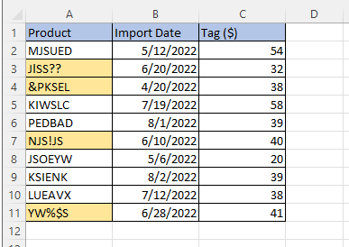 Excel: How to conditional formatting cells that contain symbol