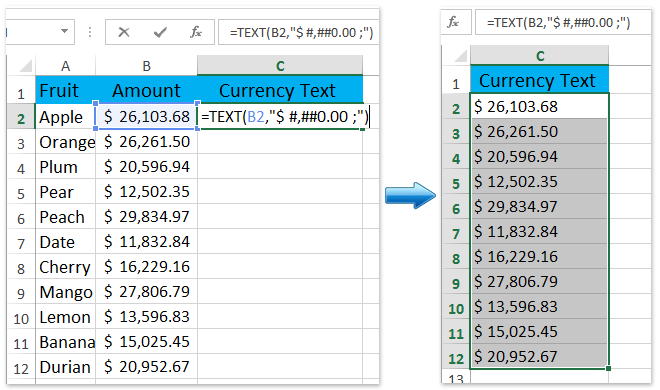 How To Convert Currency To Text With Formatting Or Vice Versa In Excel 