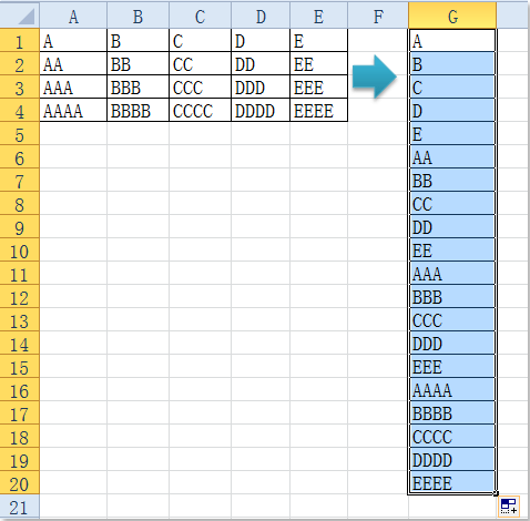 doc convert matrix to column 2