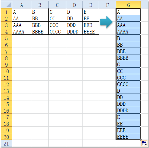 doc convert matrix to column 3