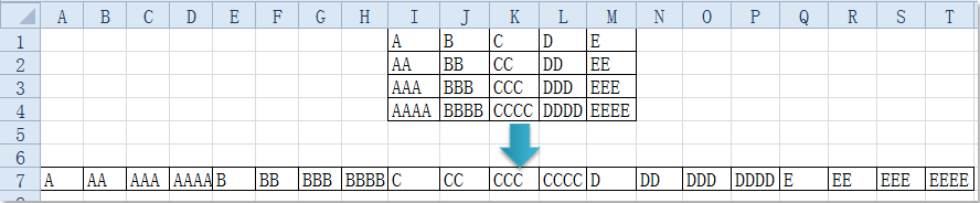 doc convert matrix to column 5