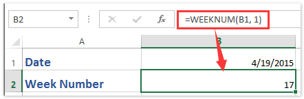 How to convert week number to date or vice versa in Excel?