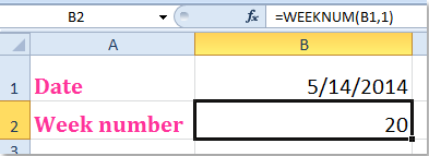 How to convert week number to date or vice versa in Excel?