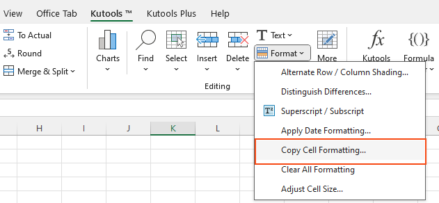 How to copy specified cell formatting from one cell to other cells in ...