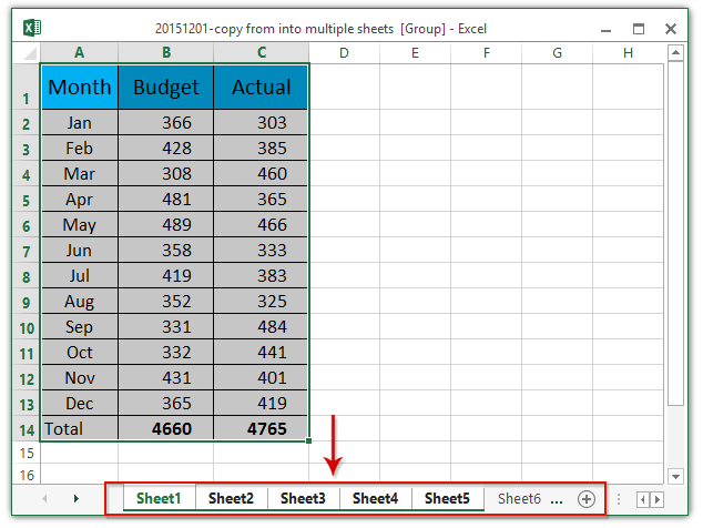 How To copy Data From into multiple worksheets in Excel 