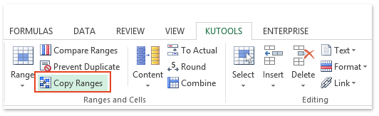 الوظيفة الإضافية لـ Excel: نسخ نطاقات متعددة في وقت واحد