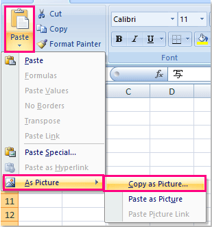 How to copy row and column headings in Excel?