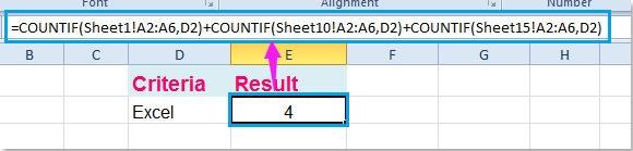 How To Countif A Specific Value across multiple worksheets 