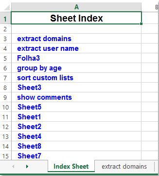 документ создать индекс листа 4