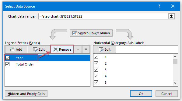 How to create a step chart in Excel?