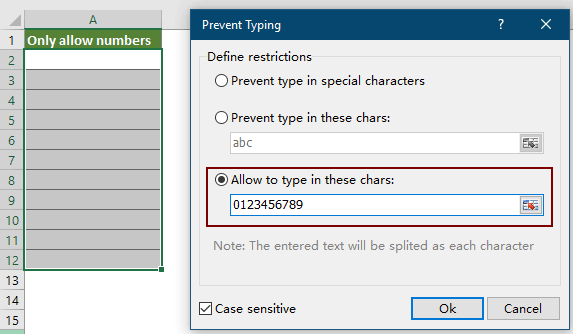 How to apply data validation to allow numbers only in Excel?