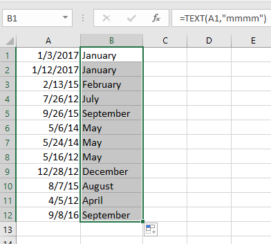How to display January (month name) if cell starts with 1(numbers) in ...