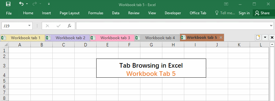 Tab Office cho Excel