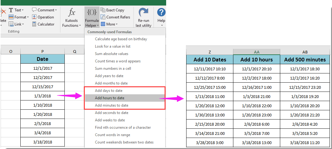 How To Add Or Subtract Hours From A Date time Field In Excel 