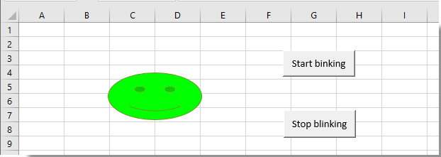 How to make a shape blinking or flashing over and over in Excel?