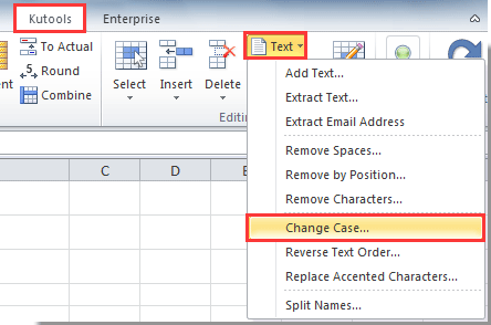How to capitalize all letters in cell or a column in Excel?