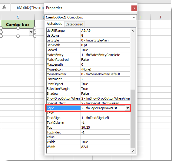 How to prevent or disable typing in a combo box in Excel?