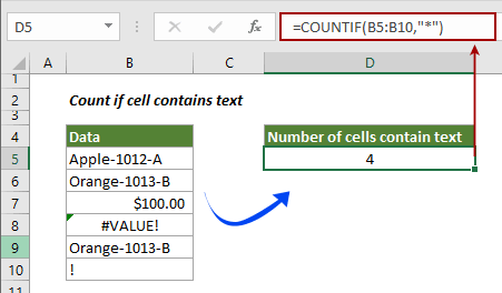 How to count if cell contains text or part of text in Excel?
