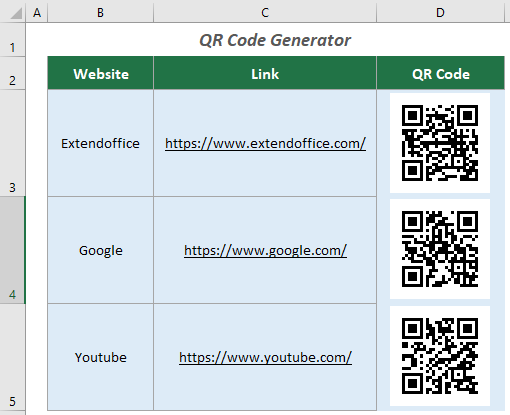 Generating QR code in Excel (easy guide with full methods)