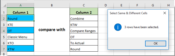How to highlight cell if value exists in or equals to cell in another 