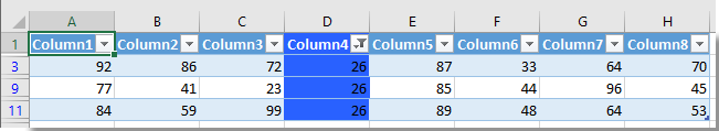 How to highlight column or column header if it is filtered in Excel?